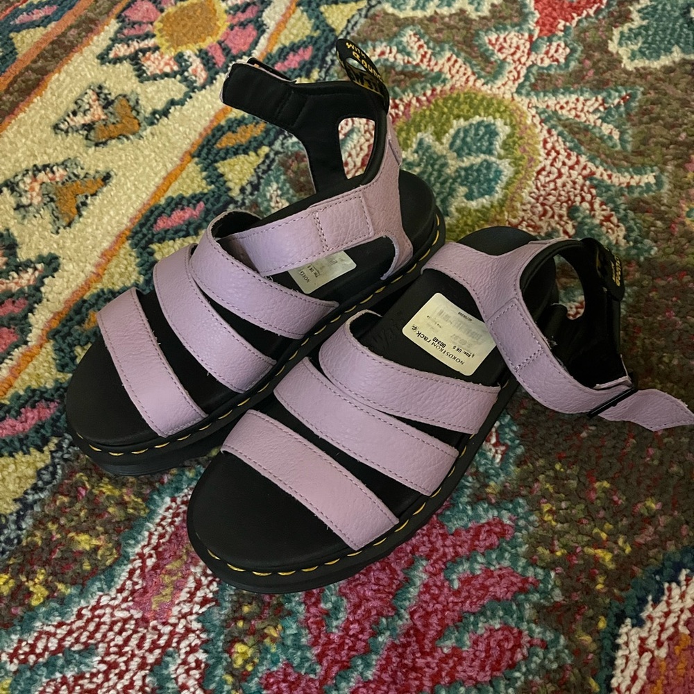 Dr. Martens Purple and Black Sandals Sporty Comfort